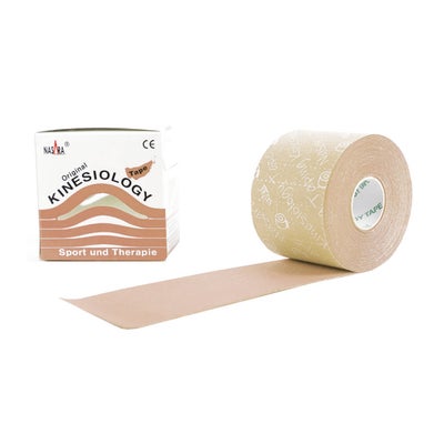 Kinesiology Tape breit Nasara, 7.5 cm x 5 m, beige