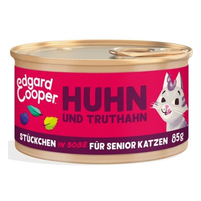 Nassfutter für Senior Katzen, Truthahn & Huhn mit Blaubeeren in Sauce 18 x 85 g Nassfutter für Senior Katzen, Truthahn & Huhn mit Blaubeeren in Sauce 18 x 85 g