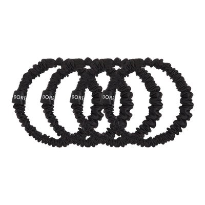 Silk Scrunchie Set 1 cm Black
