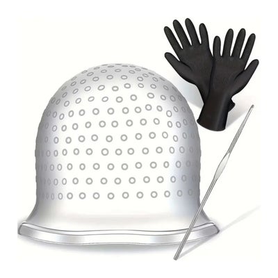 Haarfärbung-Highlights-Kappe mit Haken + Handschuhe