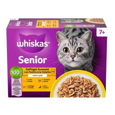 Geflügel Auswahl in Gelee 7+, Nassfutter für Katzen 12 x 85 g